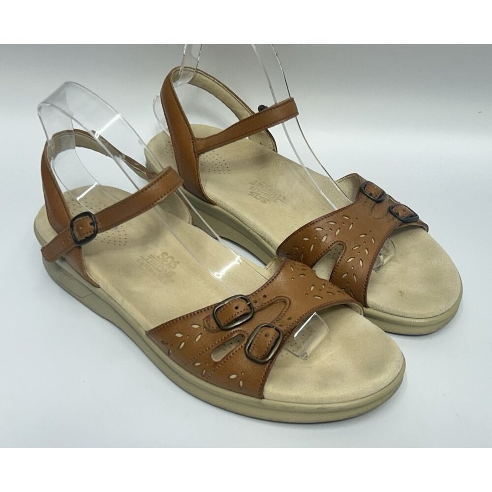 SAS Duo Sandals Womens 10M Brown Casual Open Toe Ankle Strap Slingback Leather - Picture 3 of 9
